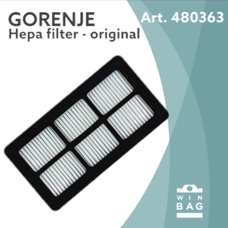 Hepa filter za GORENJE 480363/VC2221DiPP/VCEB28DBKO/VC2222 usisivače.
