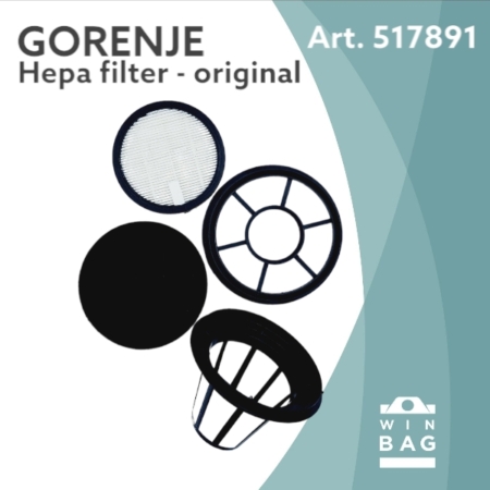 Komplet filtera za Gorenje 517891/VCED01TBKRCY/ VC1901WRCY/VC1903WSCY usisivače