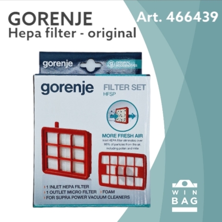 Komplet filtera za Gorenje 466439/VC2102BCYIV/VCE03SPRCY usisivače.