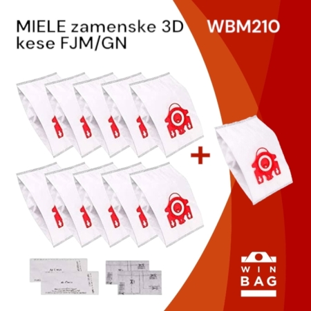 Kese za Miele FJM/GN/C1/C2/C3 3D 10+1gratis+4filtera gratis.