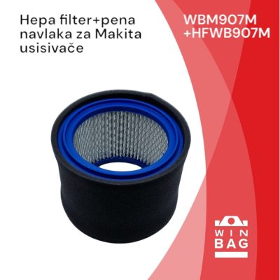 Hepa filter+zaštitna pena navlaka za Makita P-70219 filter