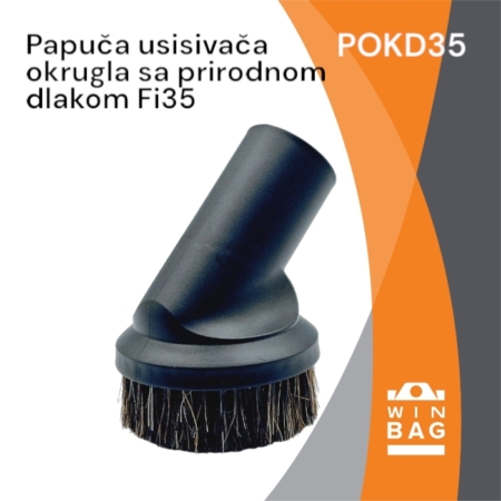 Papuča usisivača okrugla sa prirodnom dlakom Fi32